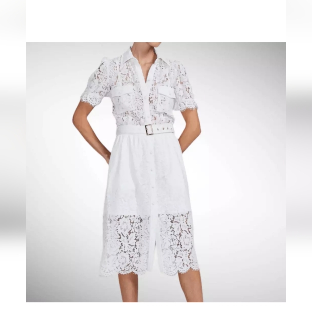 60%OFF Nwt Generation Love Claudia Puff Sleeve White Lace Belted Dress MSRP $398